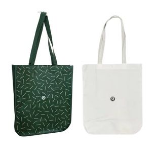 Large Lululemon bags special edition green white shopping tote bags